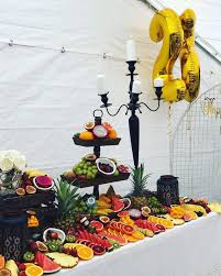 (for a more traditional table setting, place a charger plate beneath the dinner plate.) next, add the salad plate on top of the dinner plate. Fruit Table Setup For A 25th Platter Co By Shannon Facebook