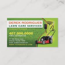 Lawn care themed business cards for landscapers, and lawn care companies. Business Cards Lawn Mowing Business Card
