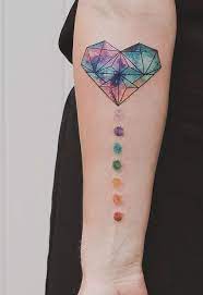 Geometrical Tattoos By Jasper Andres Beautifully Fuse Geometry With Nature Crystal Tattoo Geometric Heart Tattoo Chakra Tattoo