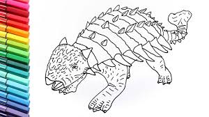 Jurassic world t rex printable coloring page dinosaur coloring. How To Draw Ankylosaur From Jurassic World Drawing And Coloring Dinosaurs For Kids Youtube