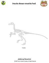 Image result for dinosaur fossil template dinosaur template. Draw Dinosaur Around Fossil Coloring Page Pbs Kids For Parents