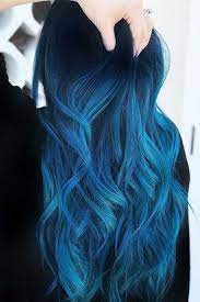 It's hard to achieve the blue black color if yours is a naturally light blonde. Long Wavy Black Roots Ombre Dark Blue To Blonde Tips Three Tones Synthetic Lace Front Wigs Heat Resistant Best Synthetic Wigs Us 63 11 Gracefantasy Blue Black Hair Color Hair Color