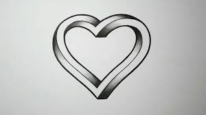Heart With Shadows Heart Drawing Drawings 3d Drawings