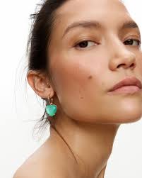Green Hoop Earrings for Women