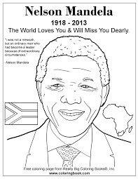 Flags of africa countries coloring pages. Coloring Books Nelson Mandela Free Online Coloring Page