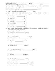 Input it if you want to receive answer. Ws2 Moles And Percent Composition Pdf Chemistry Worksheet Mole Conversions And Percent Composition Name Block Show All Work Observe All Significant Course Hero