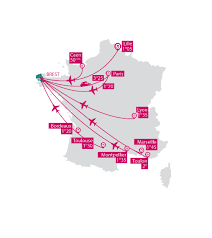 Avec ou sans escale, compagnie aérienne low cost ou. Moyens De Transports Pour Arriver A Destination Brest Terres Oceanes