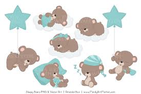 Free vector animals silhouettes collection. Aqua Sleepy Bears Clipart Bear Clipart Sleepy Bear Bear Illustration