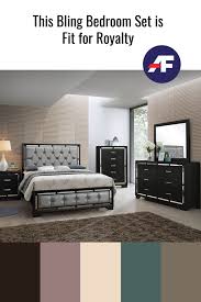 Bling bedroom sets are 2020's shiny new item This Bling Bedroom Set Is Fit For Royalty American Freight Blog Bling Bedroom Bedroom Set Glamourous Bedroom