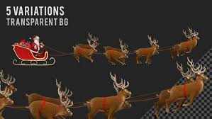 Kits for beginners & pros · huge paint inventory Santa Claus Riding Sleigh With Reindeer 5 Clips Hd By Vf Videohive