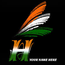 Indian baby boy names starting with h ; Write Your Name On H Alphabet Indian Flag Images