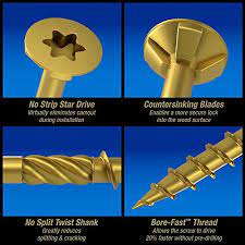 They can be used for all exterior projects where rust protective coating is necessary. Storeus Tools Home Improvement Power Pro 48599 Premium Outdoor Wood And Deck Screws 9 X 2 1 2 Inch Rust Resistant Bronze