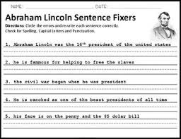 This Is A 5 Sentence Fixer Worksheet On Our 16th President Abraham Lincoln This Is A Pdf File Perfect To Add To Any P In 2020 Sentence Fixer Sentences Abraham Lincoln