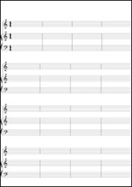 Musikalische vorlage klavier mit notensystem, violinschlüssel, noten und bronzefarbigen sternen. Notenpapier Gratis Zum Download Und Ausdrucken