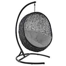Bubble Nest Suspended Lounge Chair Brown Gray Swinging Chair Patio Swing Chair Patio Lounge Chairs Built with a durable teak frame and a soft, cushioned seat, this charming piece is equally at home in a sun room or a covered porch.