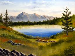 Mountain Lake Landscape Oil Painting Painting By Mark Webster