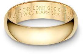 Bible Verse Wedding Band Ring Yellow Gold Wedding Band Engraving Engraved Wedding Rings Engraved Wedding