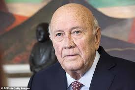 Political thriller about nobel fw de klerk, south. South African Apartheid Era President Fw De Klerk Is Diagnosed With Cancer Daily Mail Online