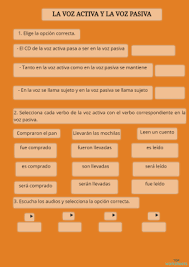 Check spelling or type a new query. Voz Activa Y Voz Pasiva Ficha Interactiva Topworksheets