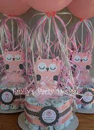 Owl Baby Shower Diapers Centerpiece With By Emilypartydesigns Owl Baby Shower Owl Baby Shower Theme Baby Girl Shower Themes