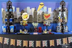 Pictures of batman's thematic party, dessert table for batman theme party, batman main table decoration, batman party candy makers. Diy Batman Themed Party Idea Fantastic Decorations Crafts