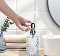 Glass Foaming Soap Dispenser - 19x7x7cm Refillable Foam Pump Bottle for  Hand Soap/Body Wash, Leak-Proof, Space-Saving for Bathroom & Kitchen，White