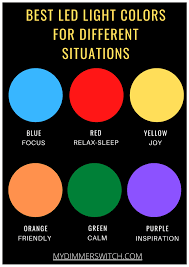 Different coloured lights have different meanings. Best Led Light Colors For Different Situations Rooms Colors My Dimmer Switch