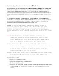 The works cited page lists entries in alphabetical order according to author. Mla Citation Style In Text Parenthetical References Works Cited