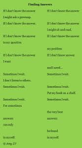 The Poem Farm Finding Answers A Poem For Two Voices Poems Clever Classroom Ideas The Voice