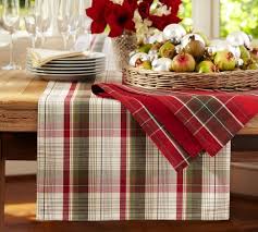 Kirkwood Plaid Table Runner Pottery Barn Christmas Table Linen Plaid Tablecloth Paisley Table Runner