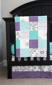 Mermaid pillowfort scallop bedding purple teal full queen quilt & pillow sham. Custom Baby Bedding Aqua Purple And Grey By Gigglesixbaby On Etsy 253 00 Custom Baby Bedding Baby Bed Baby Girl Room