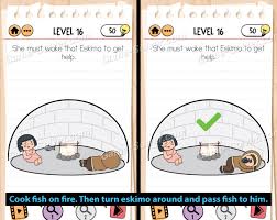 Then, use the black/gray shape thing on the right side of the boat to block the hole. Level 16 Brain Test 2 Bad Luck Betty