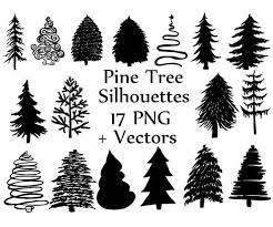 Christmas Tree Silhouette Clipart Pine Trees Etsy Tree Silhouette Christmas Tree Silhouette Pine Tree Drawing