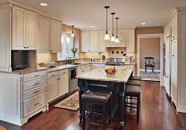 Love The Creamy White Kitchen Cabinets And Contrasting Island Whitekitchen Kitchenisland Kitchendes Homey Kitchen Kitchen Remodel White Kitchen Countertops