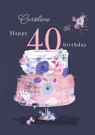 Find 1000s of them you can customize for any age. Trendy Floral Birthday Card Happy 40th Birthday Moonpig