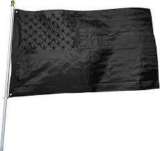 In general, black flags are used by enemy forces to signify that no quarter will be given. Amazon Com Black American Flag 3x5 Ft Heavy Duty Us Flag Made From Nylon Embroidered Stars Sewn Stripes Uv Protection Perfect For Outdoors Not Include Pole Patio Lawn Garden