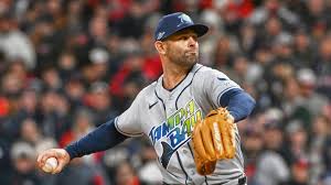 Nick Martinez pitching for the Tampa Bay Rays during the ALCS