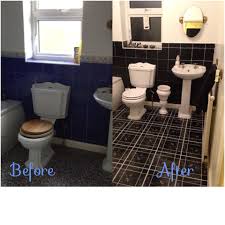 Before And After Using Black Tile Paint And Stick On Tiles From Pound Land In Expensive Way To Update Your Bathr Stick On Tiles Black Tiles Painting Tile