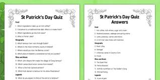 If you know, you know. Care Home St Patrick S Day Quiz