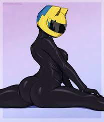 1girls afrobull ass ass black bodysuit bodysuit celty sturluson  dullahan durarara!! female female helmet human humanoid motorcycle helmet  motorcycle suit skin tight skin tight suit solo solo female splits 