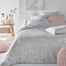 Check out our floral pattern duvet selection for the very best in unique or custom, handmade pieces from our shops. Natsumi Cotton Satin Floral Duvet Cover Printed Grey White La Redoute Interieurs La Redoute
