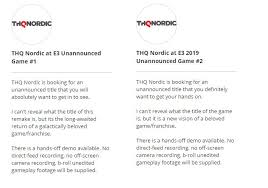 Broad paragraphs of bold expression were avidly pursued but always stemmed from a lucid intellectual plane. Thq Nordic Will Have Two Unannounced Games For Beloved Franchises At E3