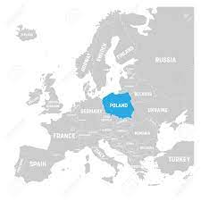 Poland (officially the republic of poland as a parliamentary republic is also a representative democratic republic, having its president as a head of the state. Poland Marked By Blue In Grey Political Map Of Europe Vector Stock Photo Picture And Royalty Free Image Image 90682510