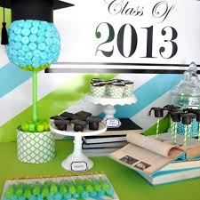 Blue And Green Themed Graduation Party Graduation Party Desserts Green Graduation Party Graduation Party