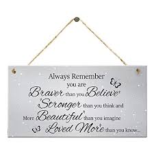 You can use it to decorate areas such as your loft, foyer, bedroom or living area. Buy Chasstina Show Inspirational Livingroom Bedroom Wall Decor Art Wood Sign Ideas Plaque Sayings Always Remember You Are Braver Stronger More Beautiful Loved More Than You Know 8 X 4 Online In Indonesia