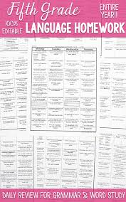 Fifth Grade Language Homework Or Morning Work That Provides A Daily Review For 5th Grade Grammar And Word 5th Grade Grammar 8th Grade Writing 8th Grade Reading