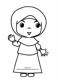 Karena kecantikan sangat mudah mengundang syaitan untuk. Mewarnai Gambar Sketsa Kartun Muslimah Terbaru Kataucap