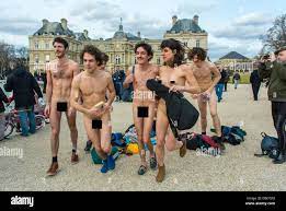 Paris, France., French LGBT Activism Group Demonstration in the Nude, 