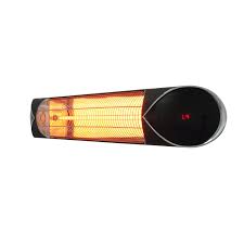 Operating at 90% heating efficiency, this infrared patio heater runs on regular household electric current and is substantially less expensive to operate than propane patio heaters. Electriq Wall Mounted Electric Patio Heater 2 5kw With Remote Control Electriq