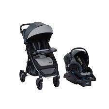 Monbebe Dash All In One Travel System With Memory Foam Gray And Black Pinstripe Walmart Com Travel System Stroller Travel Systems For Baby Stroller
